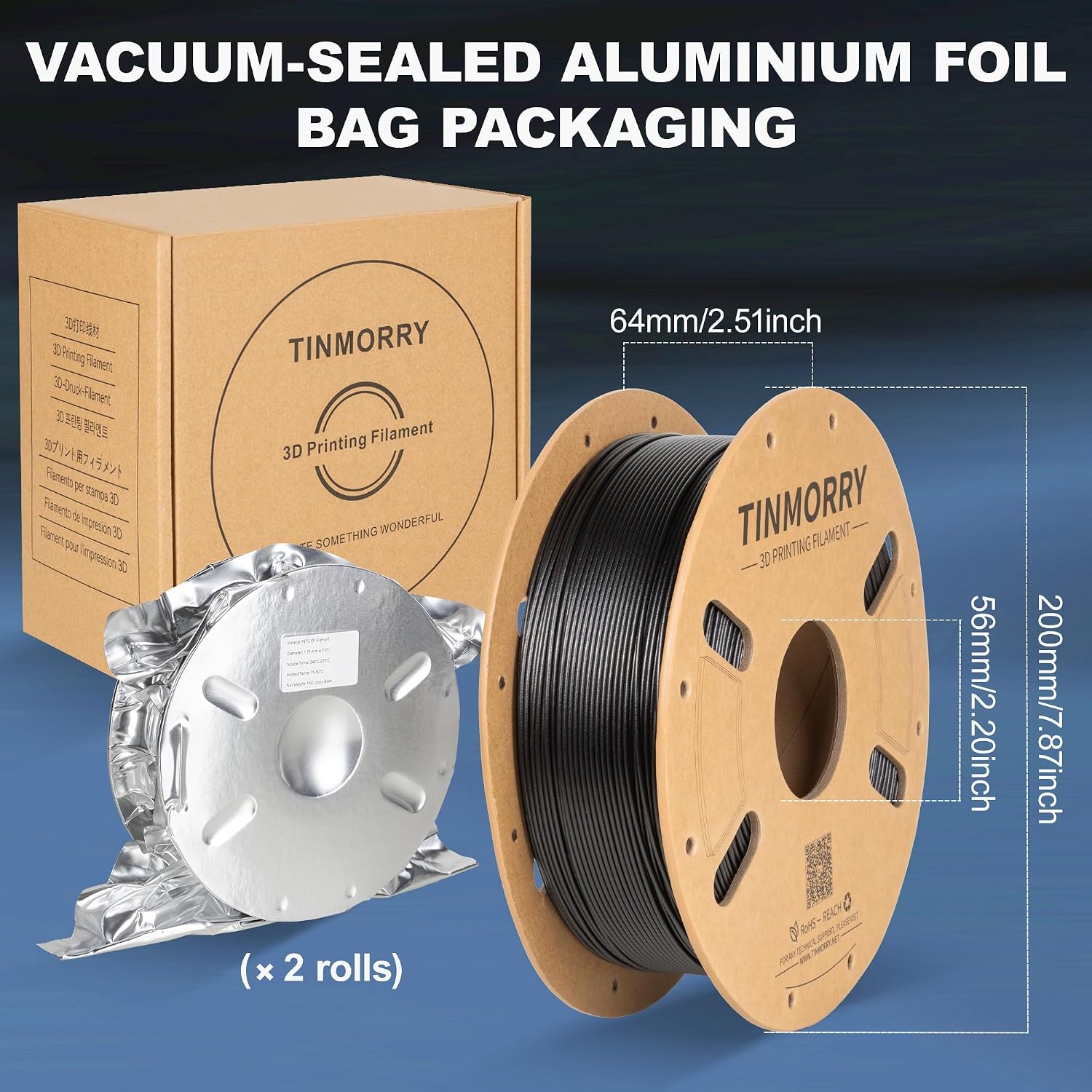Thumbnail 1 de TINMORRY Carbon Fiber PETG Filament 1,75 mm