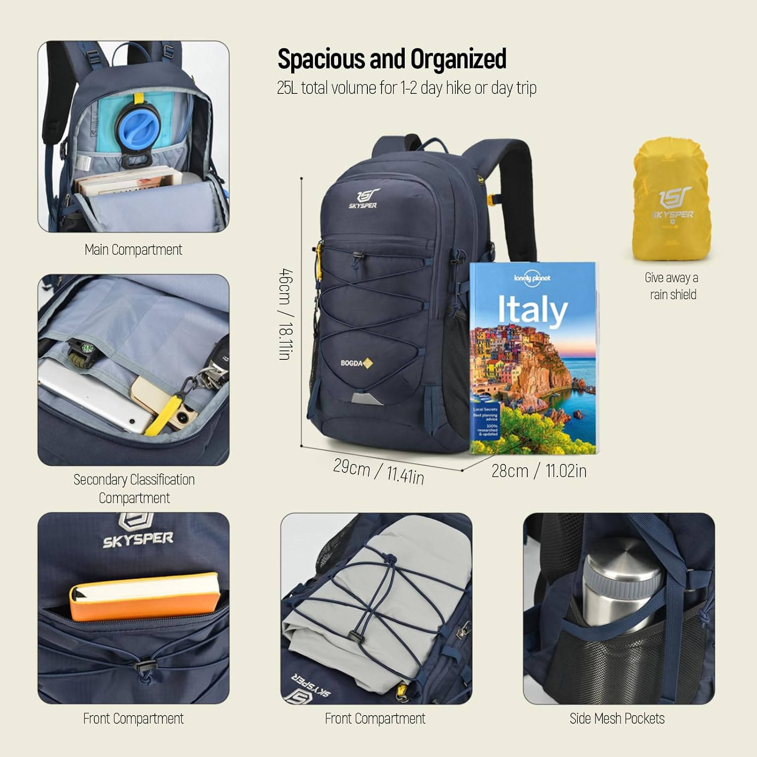 Thumbnail 5 de SKYSPER Wanderrucksack 25L mit 3D Air Mesh
