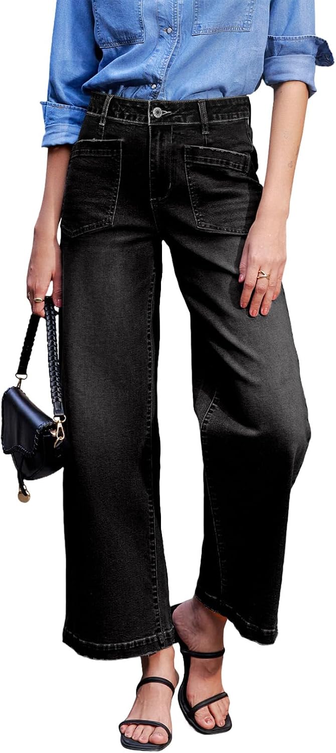 Detalle de Sidefeel Women's Wide Leg Jeans High Waisted Stretchy Jeans