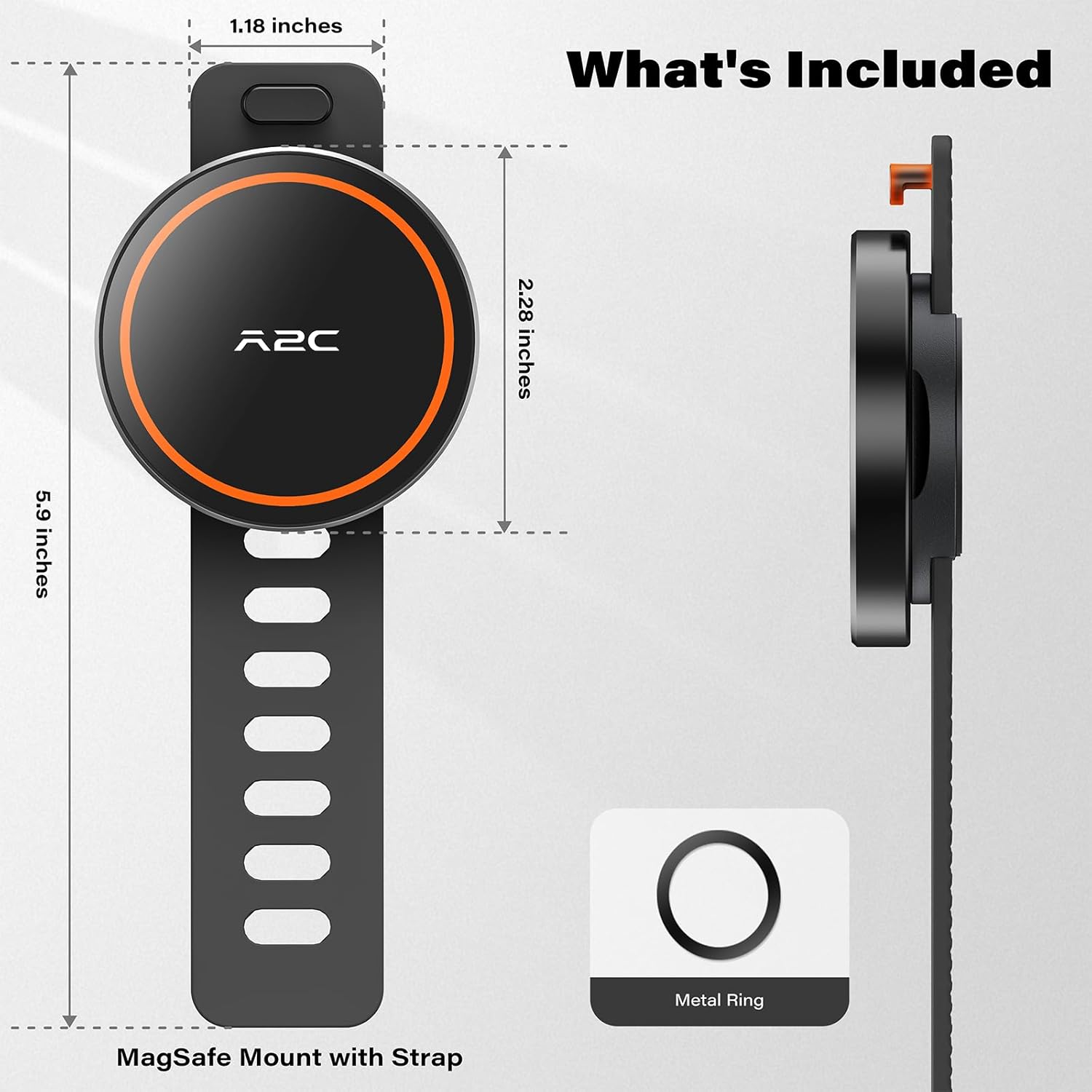 Detalle de A2C Gym Fitness Phone Mount Mag-safe Car Mount
