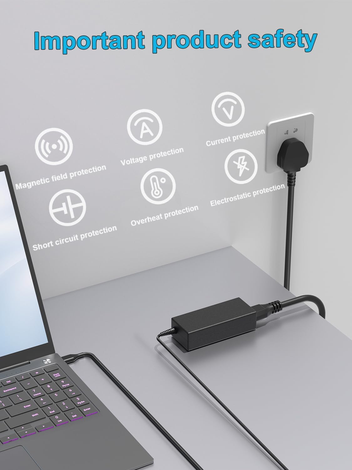 Detalle de HSXIRQA HSXIRQA-65W Chromebook-oplader USB-C, maximaal 45 W