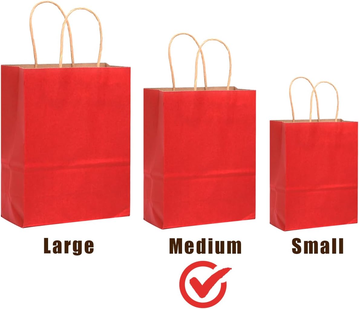 Thumbnail 1 de Gcardist Medium 16Pcs Krafttaschen mit Griffen 27x21x11cm – Mittlere Größe, Rotwein
