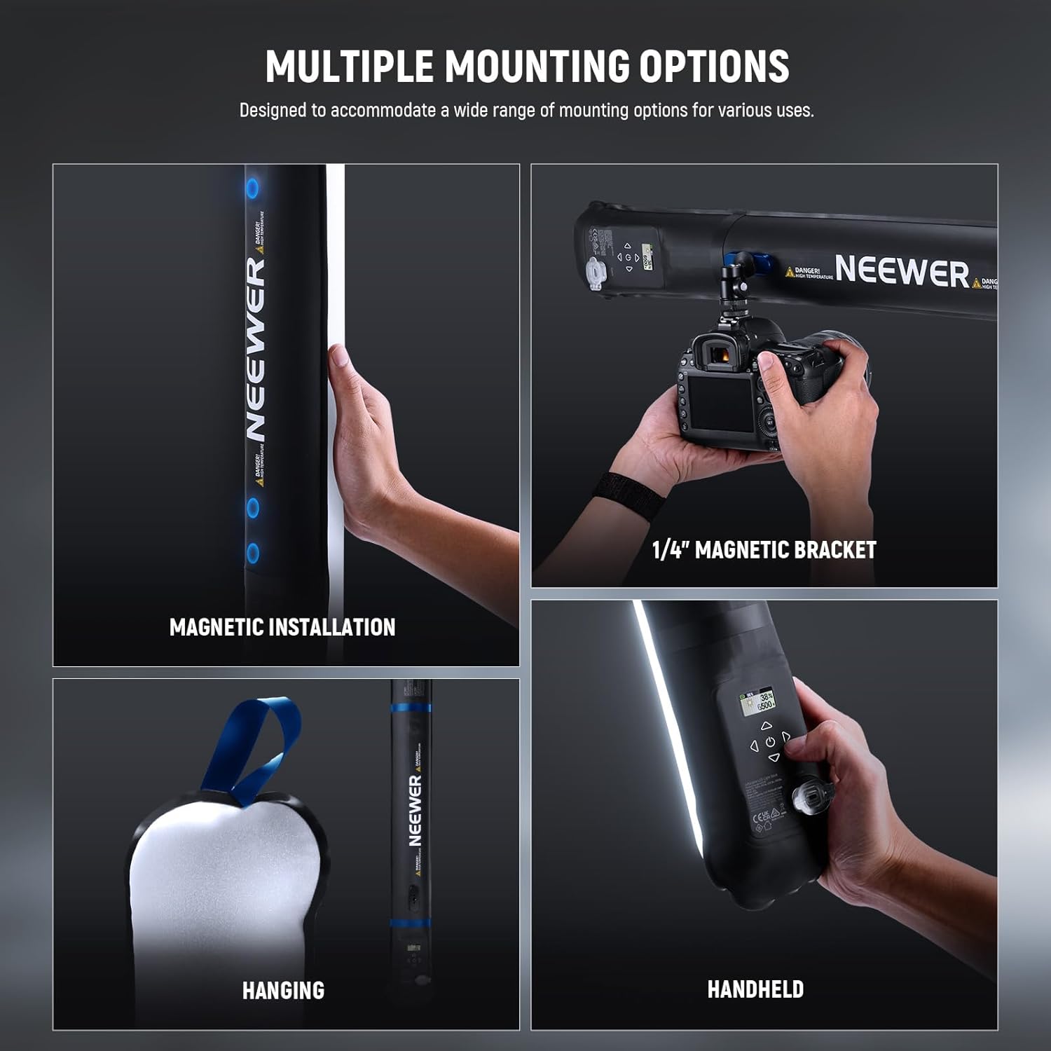 Thumbnail 5 de NEEWER BASICS 30W Handheld RGB Tube Light GC30C 90cm – Inflatable Studio Lighting