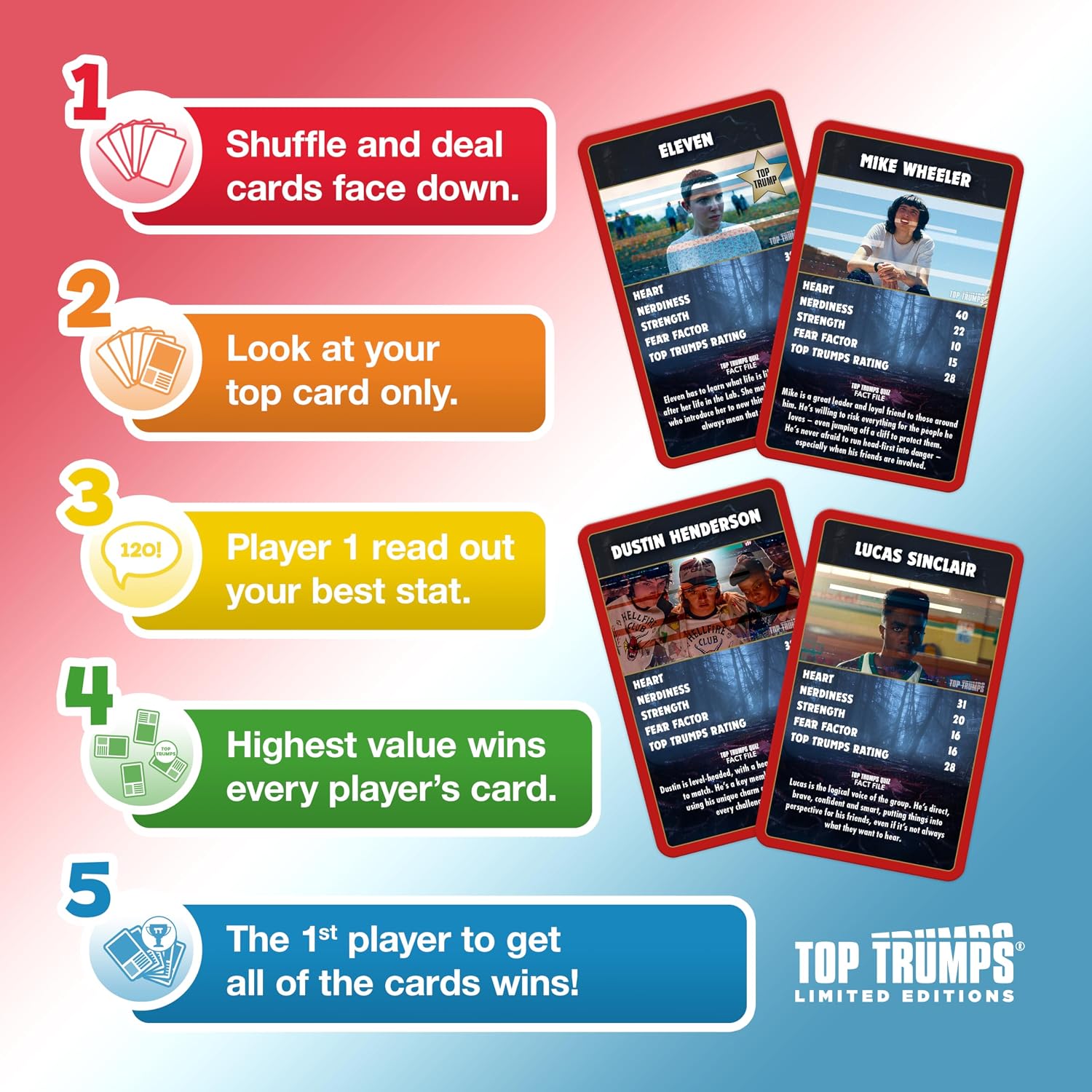 Detalle de Top Trumps Stranger Things Limited Edition Case – Entertaining card game for 2+ players