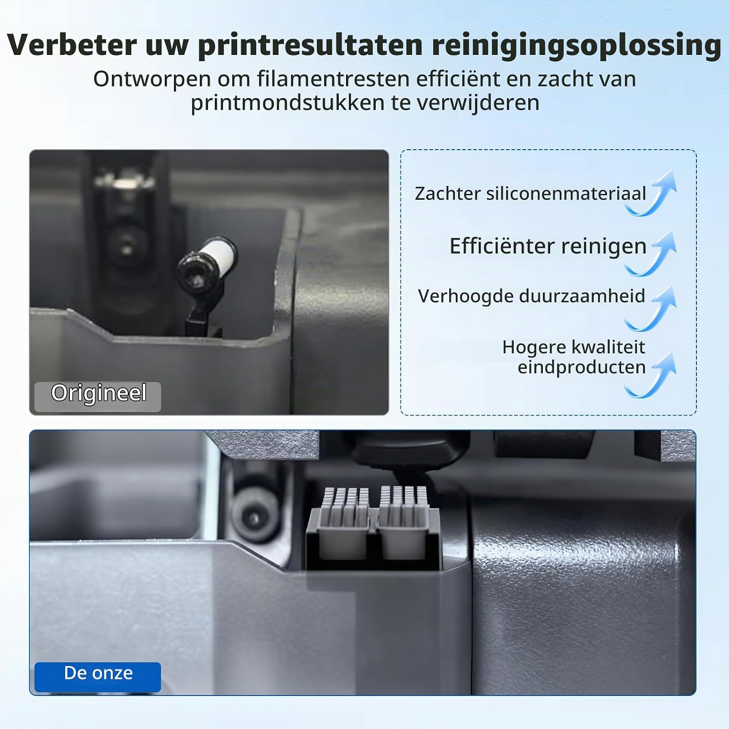 Detalle de Connextion Panda Brush XP siliconen nozzleborstel voor Bambu Lab P1P/P1S/X1C/X1E