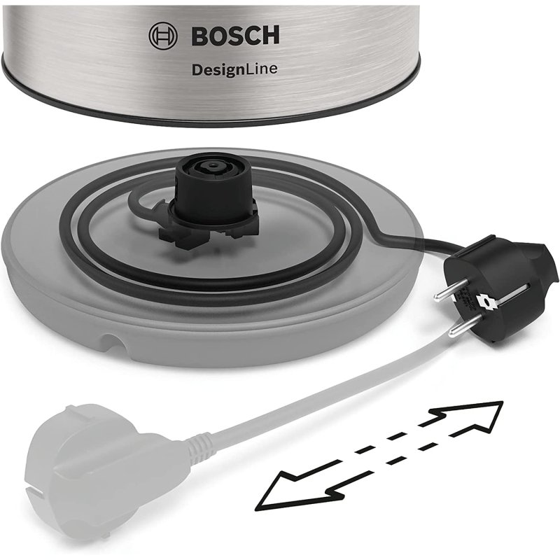 Detalle de Bosch TWK3P420 Hervidor de Agua 1,7 L, 2400 W – Acero Inoxidable