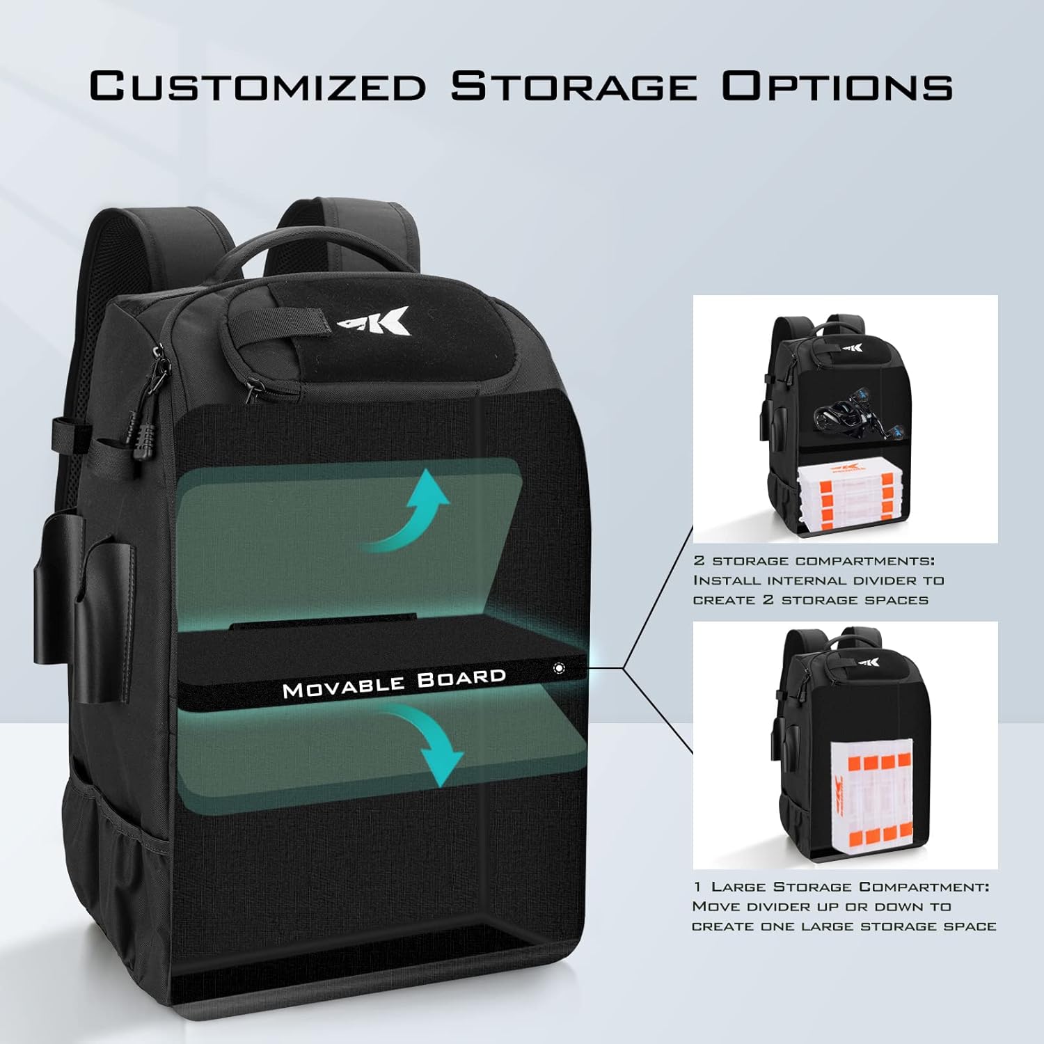 Thumbnail 4 de KastKing KarryAll Fishing Tackle Backpack with Rod Holder and 4 Tackle Boxes