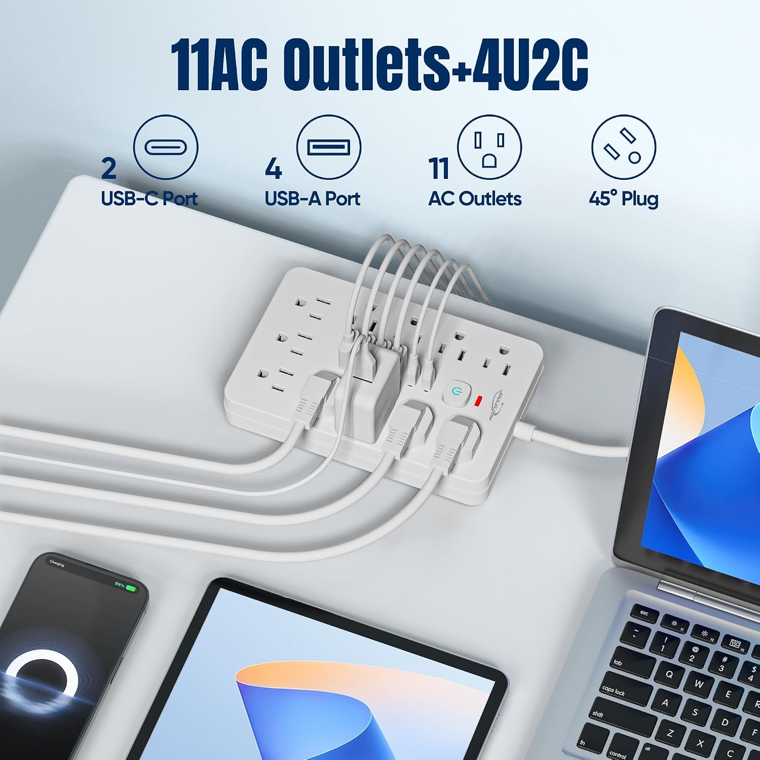 Detalle 2 de JouleLoom 17-in-1 Power Strip with 6 USB Cables ๐
