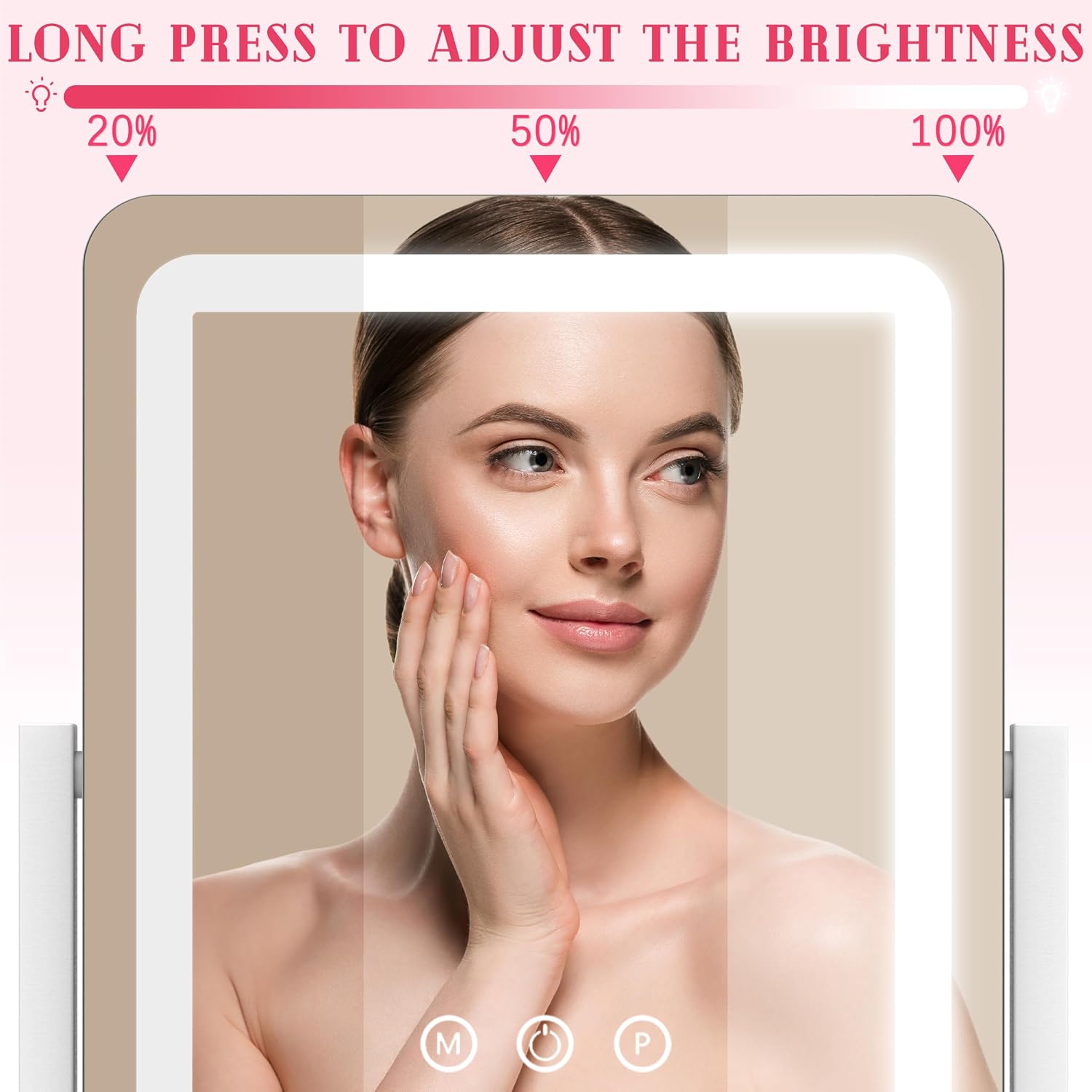 Detalle 2 de ROLOVE Vanity Mirror with Lights 12.6"×15" LED Makeup Mirror