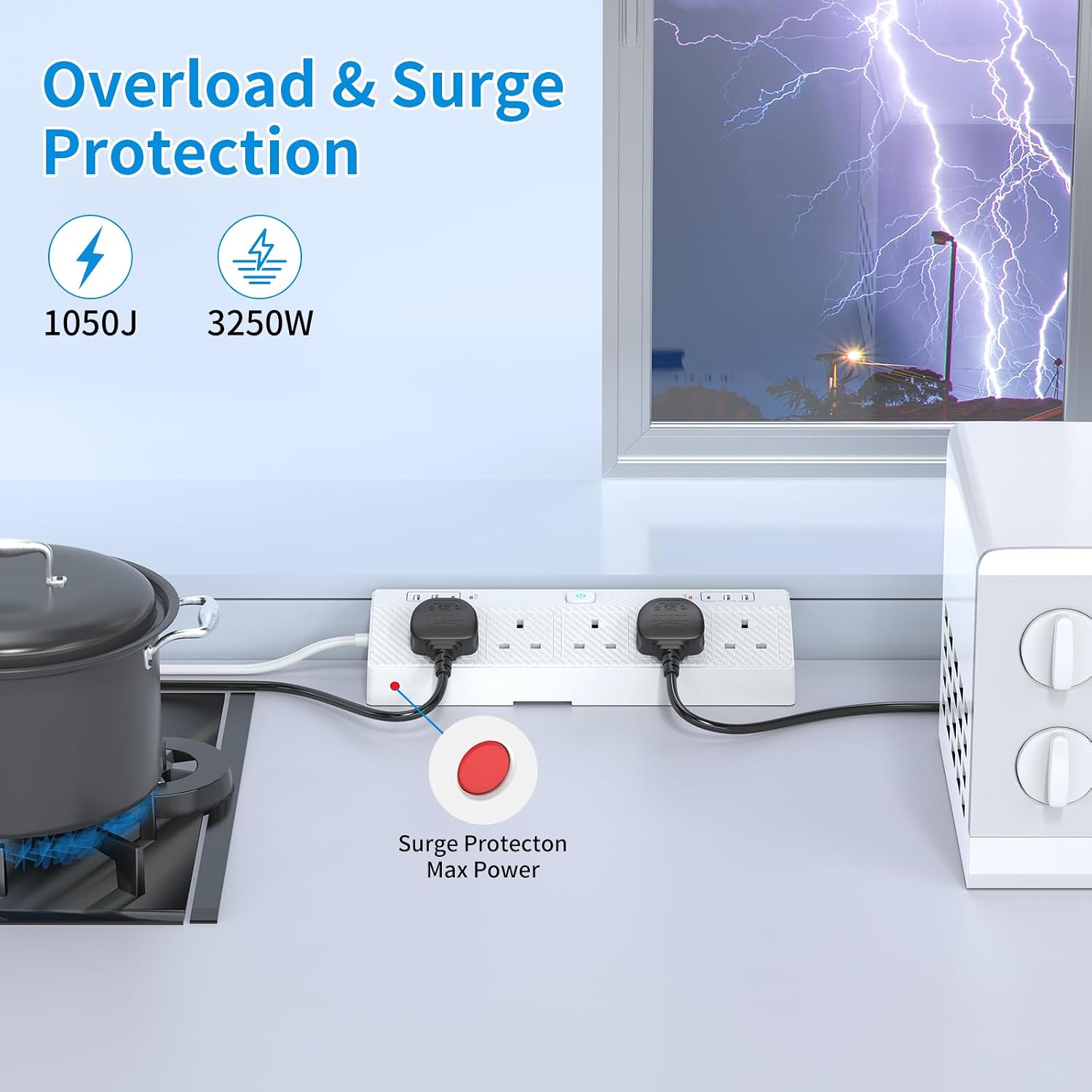 Detalle 2 de Desk power socket 1.8m with USB-C PD
