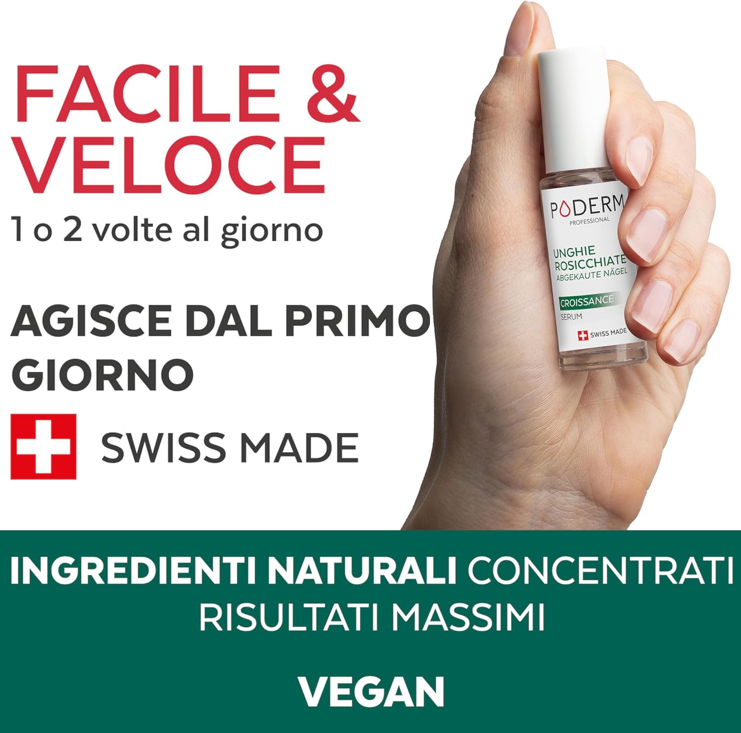 Detalle de PODERM STOP UNGHIE MANGIATE – Siero riparatore 100% naturale per raggiungere unghie sane in 3 settimane