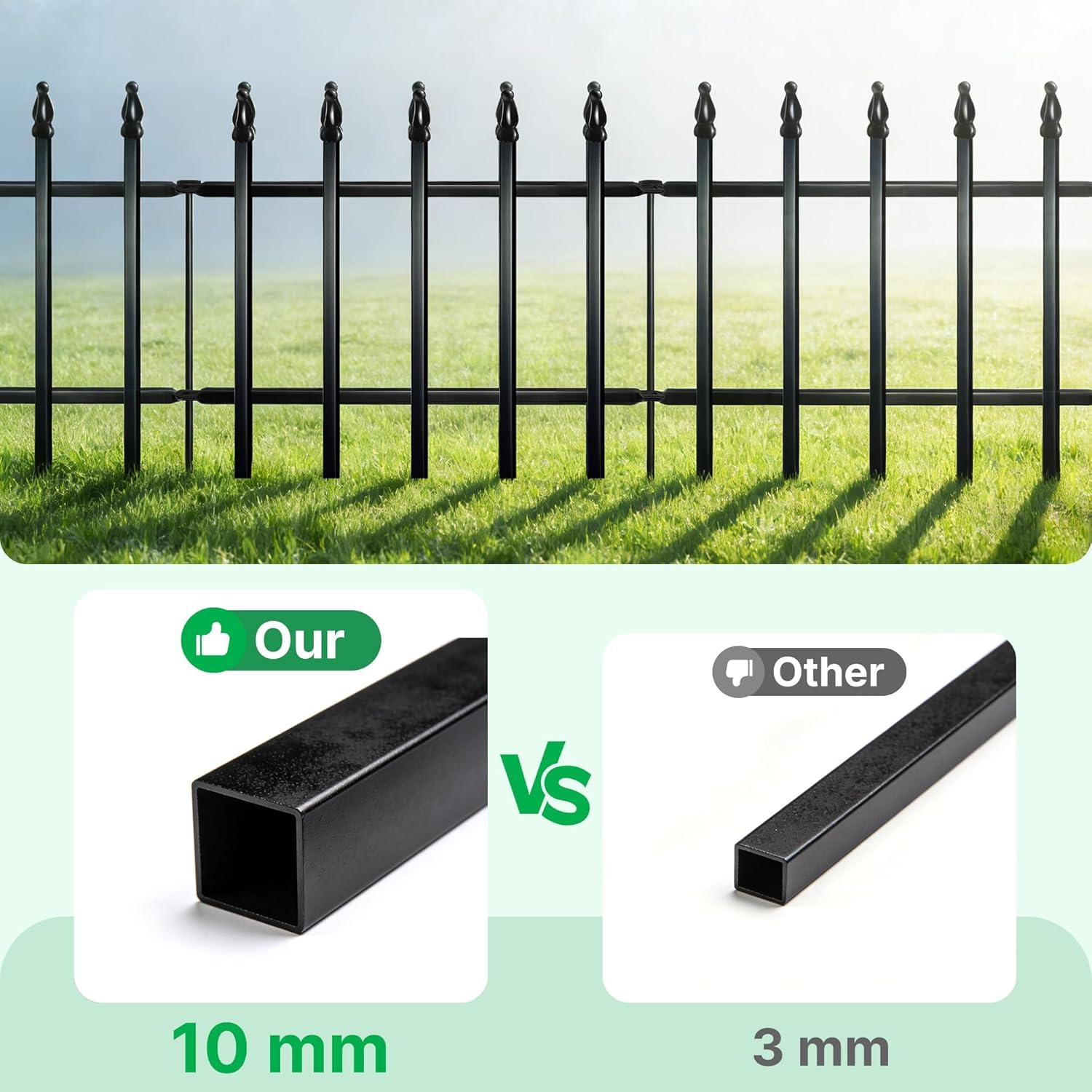 Thumbnail 3 de Thealyn Metal Decorative Garden Fence 40cm Wide x 30cm High (5 Panels, Total Length 2m)