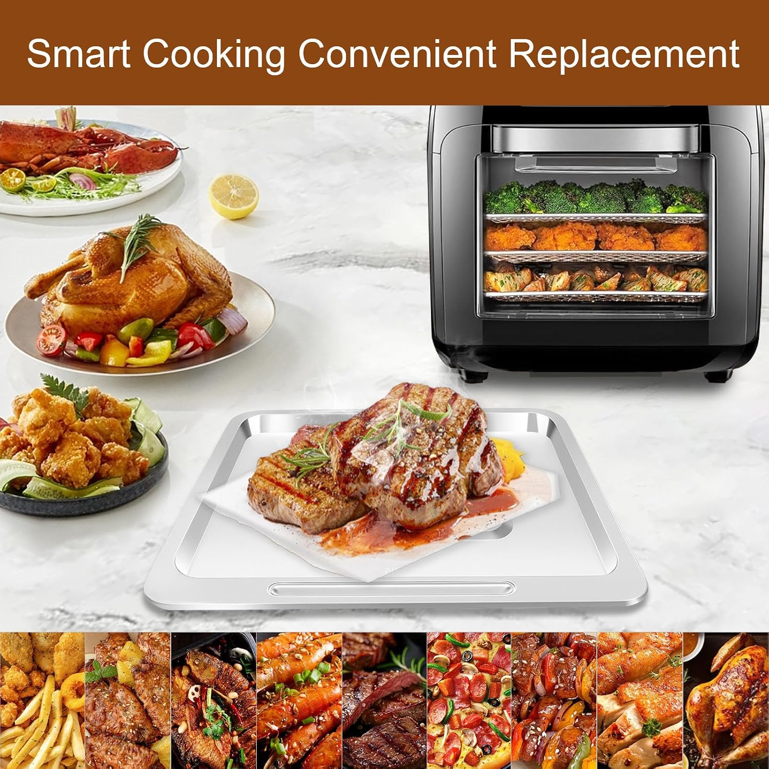 Detalle 2 de GCQFZ Air Fryer Accessory Rack 9.3 × 8.6 in
