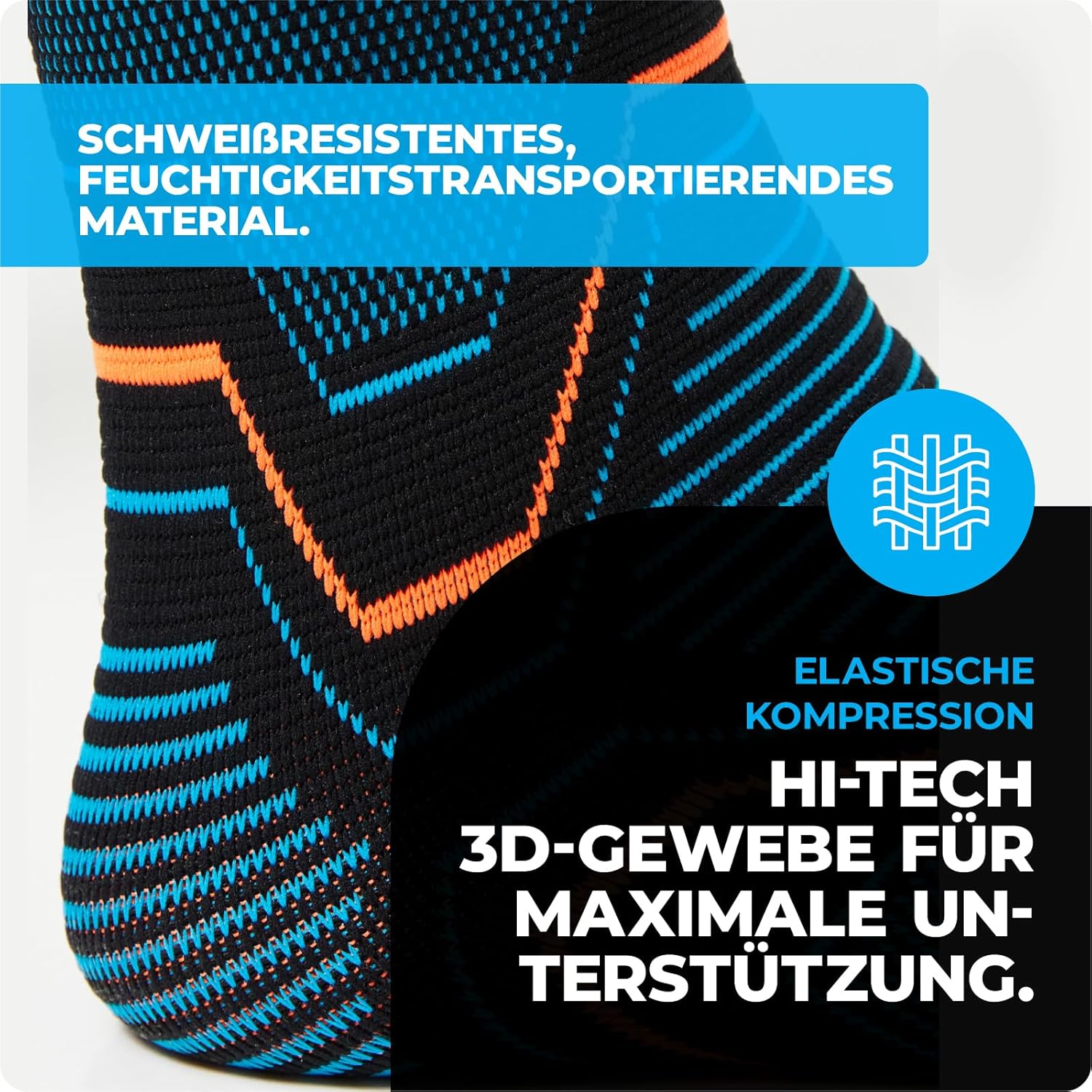 Detalle 2 de VITTO Sprunggelenkbandage – Fußbandage bei Bandschäden, Arthritisausprägungen und Plantarfasziitis (M) mit Riemen