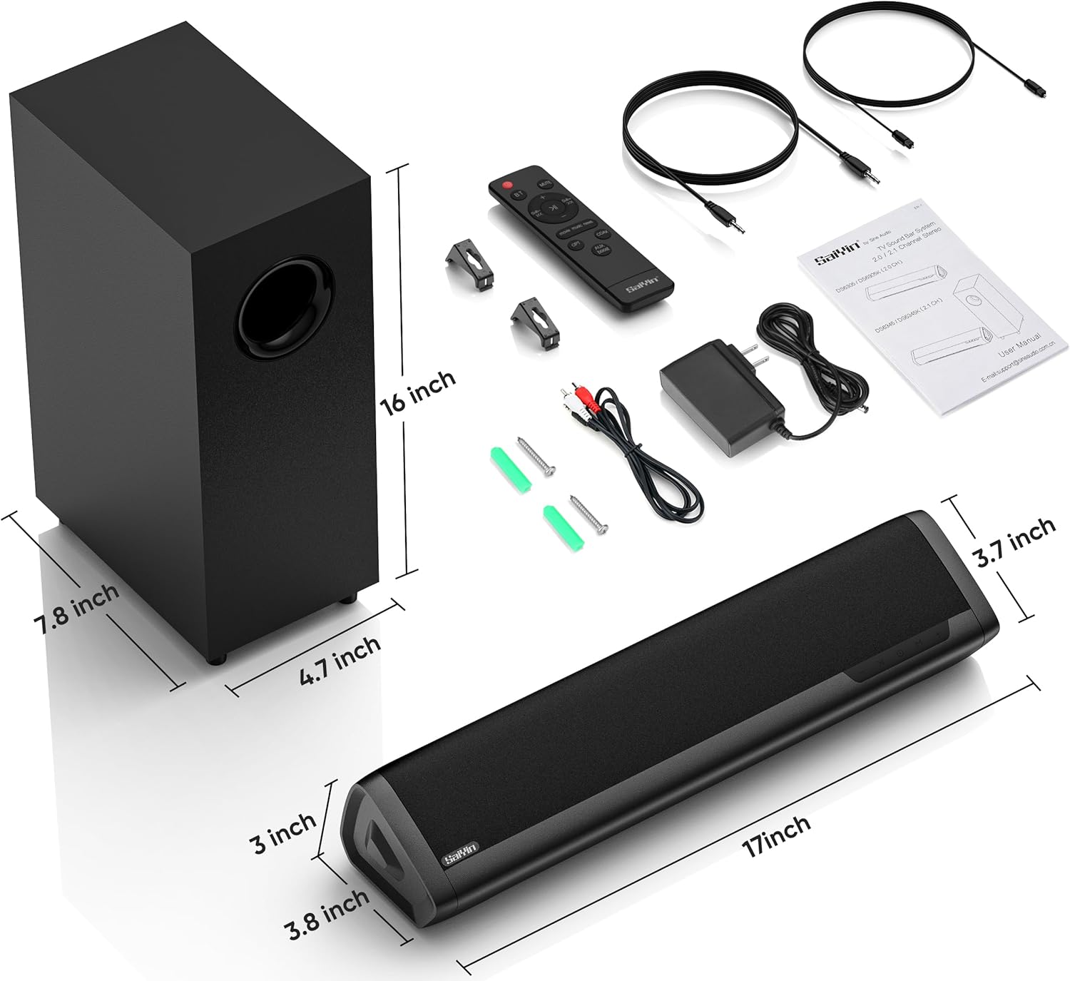 Thumbnail 6 de Saiyin 17-inch 2.1ch Soundbar with Subwoofer