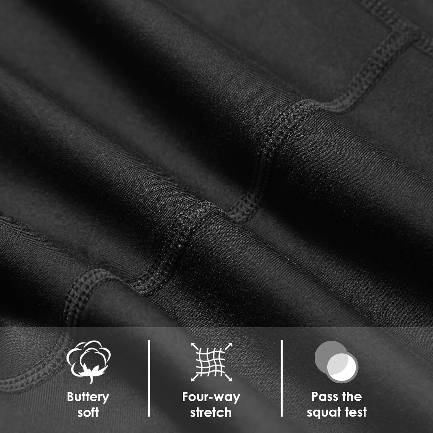 Detalle de BALEAF Women's 10" Running Shorts with Pockets: Knee-Length, High-Waisted Biker Short Trousers