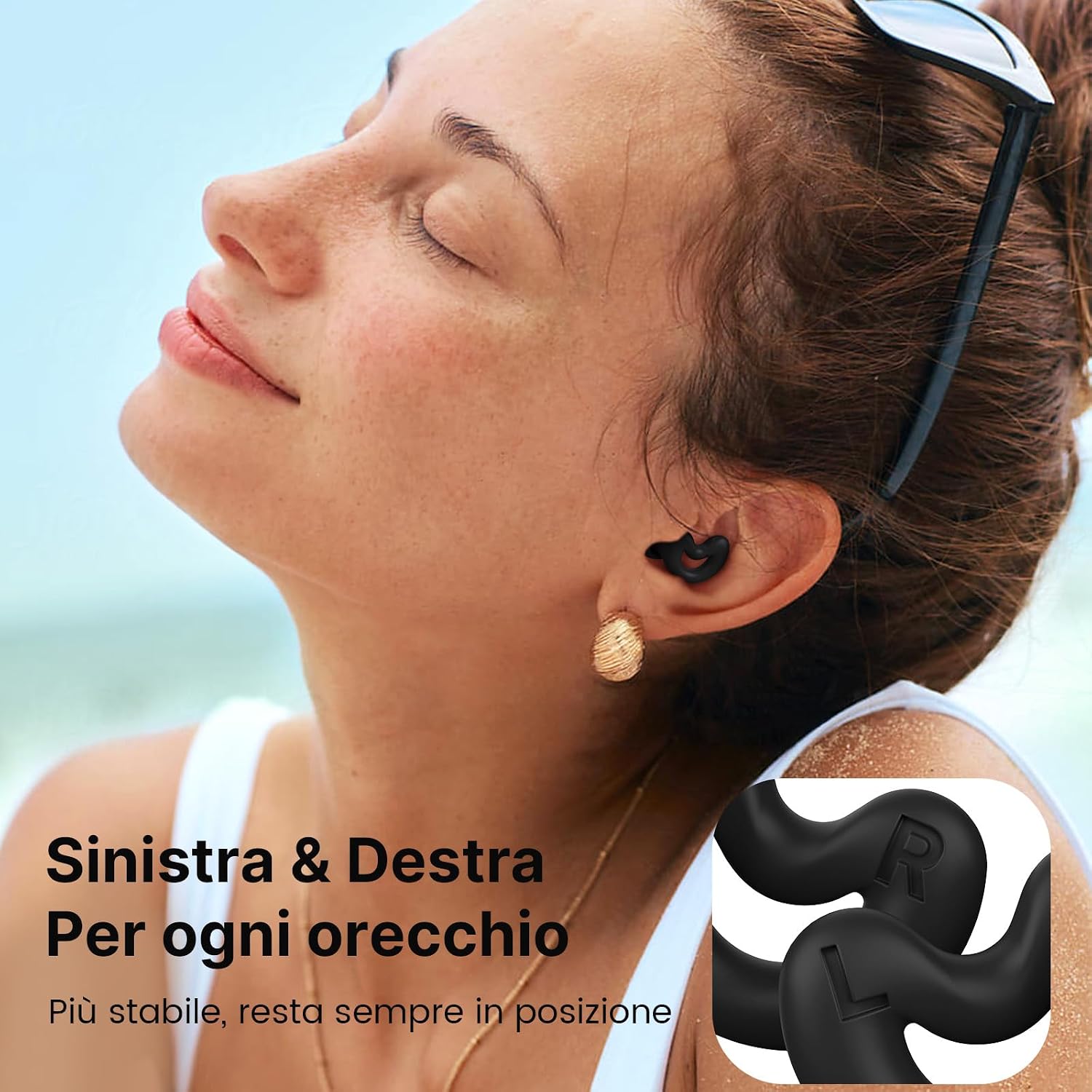 Detalle de Tappi orecchie dormire protettivi uditivi fino a 40 dB in silicone morbido per notti tranquille
