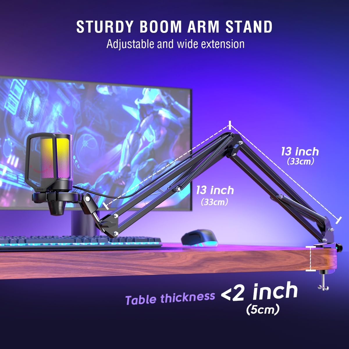 Thumbnail 5 de FIFINE A6T USB Gaming Condenser Microphone Kit with RGB and Boom Arm