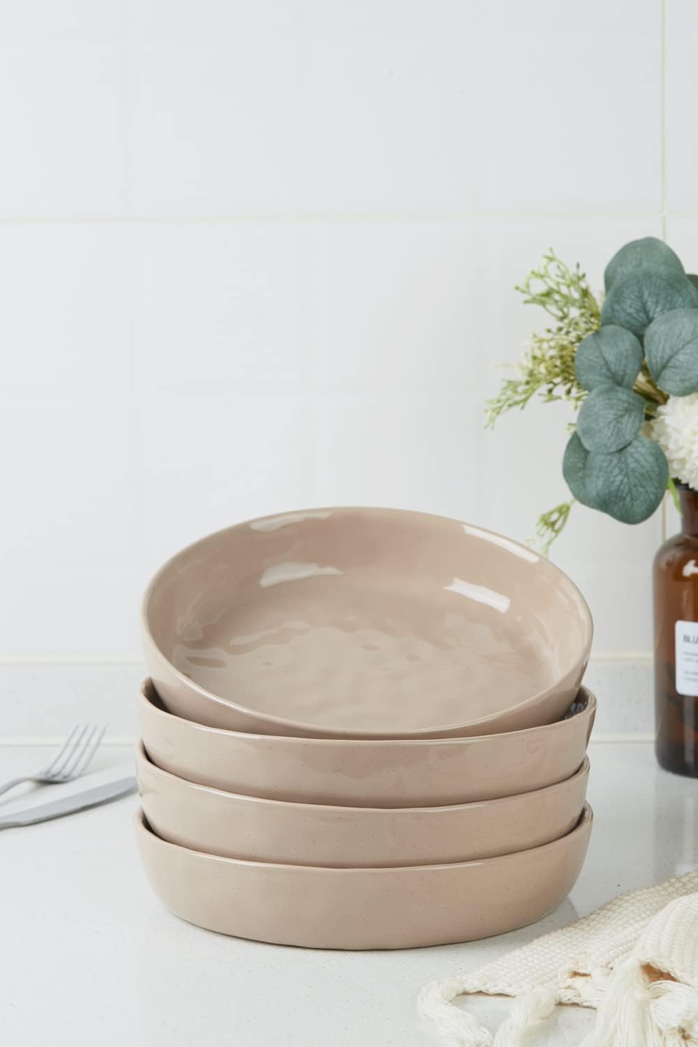 Thumbnail 4 de famiware Mars 8.5" Pasta Bowl Set — Cinnamon Brown 🍽