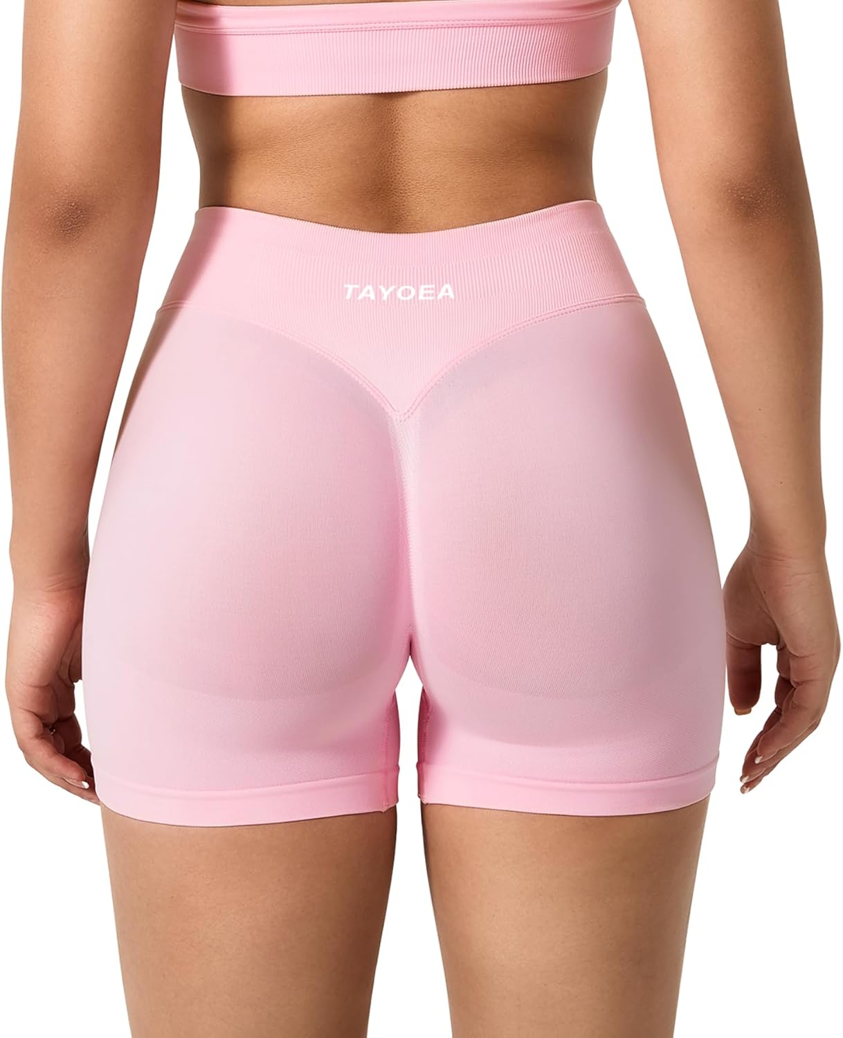 Detalle 2 de TAYOEA Damen Sport Shorts Scrunch Kurze Sporthose – Nahtlos, Push Up, Butt Lifting