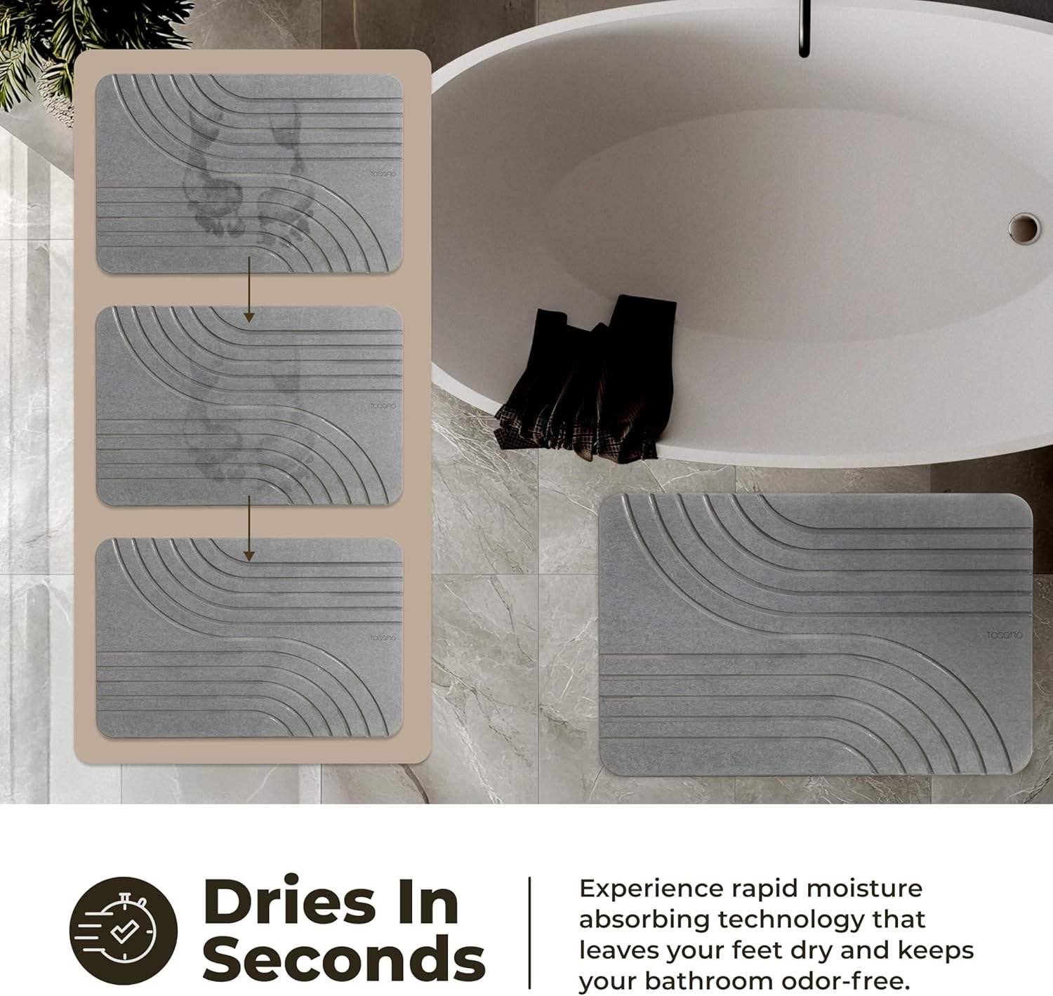 Thumbnail 2 de TOSORO Diatomaceous Bath Mat 23.5x15