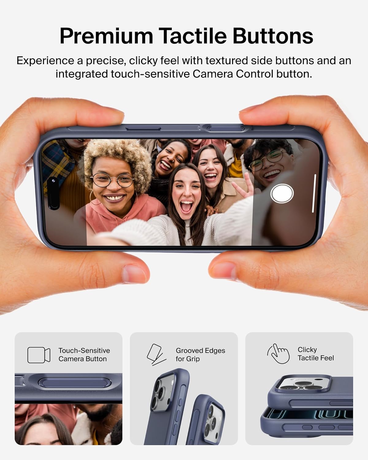 Detalle de Belkin SheerForce Protect MagSafe Case for iPhone 17 Pro — Slim, Transparent, and Shockproof in Blue