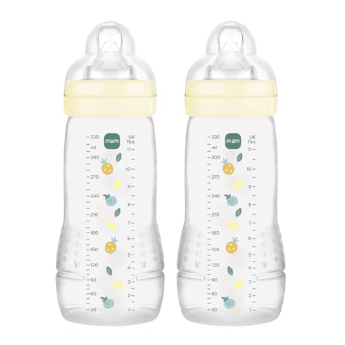 Detalle de MAM Pack 2 Biberones 330 ml para a partir de 6 meses con tetina X Especial para líquidos espesos – Easy Active
