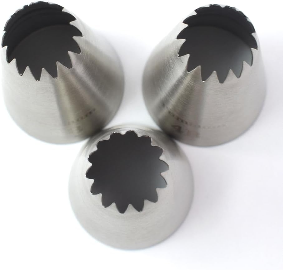 Thumbnail 3 de Tumtanm Piping Tips: 4B Large Stainless Steel Icing Tip Set (3 Pieces) for Cakes and Cupcakes