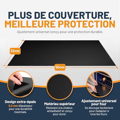 Detalle de Linda’s Essentials Feuille Protection Four Cuisson (Lot de 2) – Tapis de Cuisson Réutilisable 32x50 cm