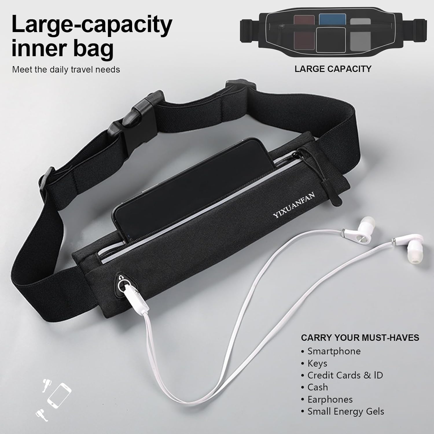 Thumbnail 3 de Slim Running Belt Fanny Pack for Men and Women – Fits All Phones
