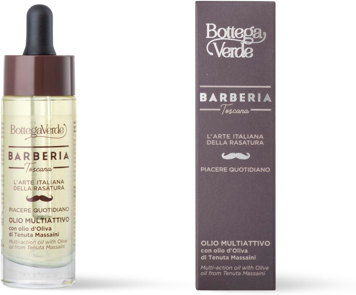 Detalle de Olio Multiattivo Barberia Toscana di Bottega Verde, 30 ml: disciplina la barba e idrata la pelle