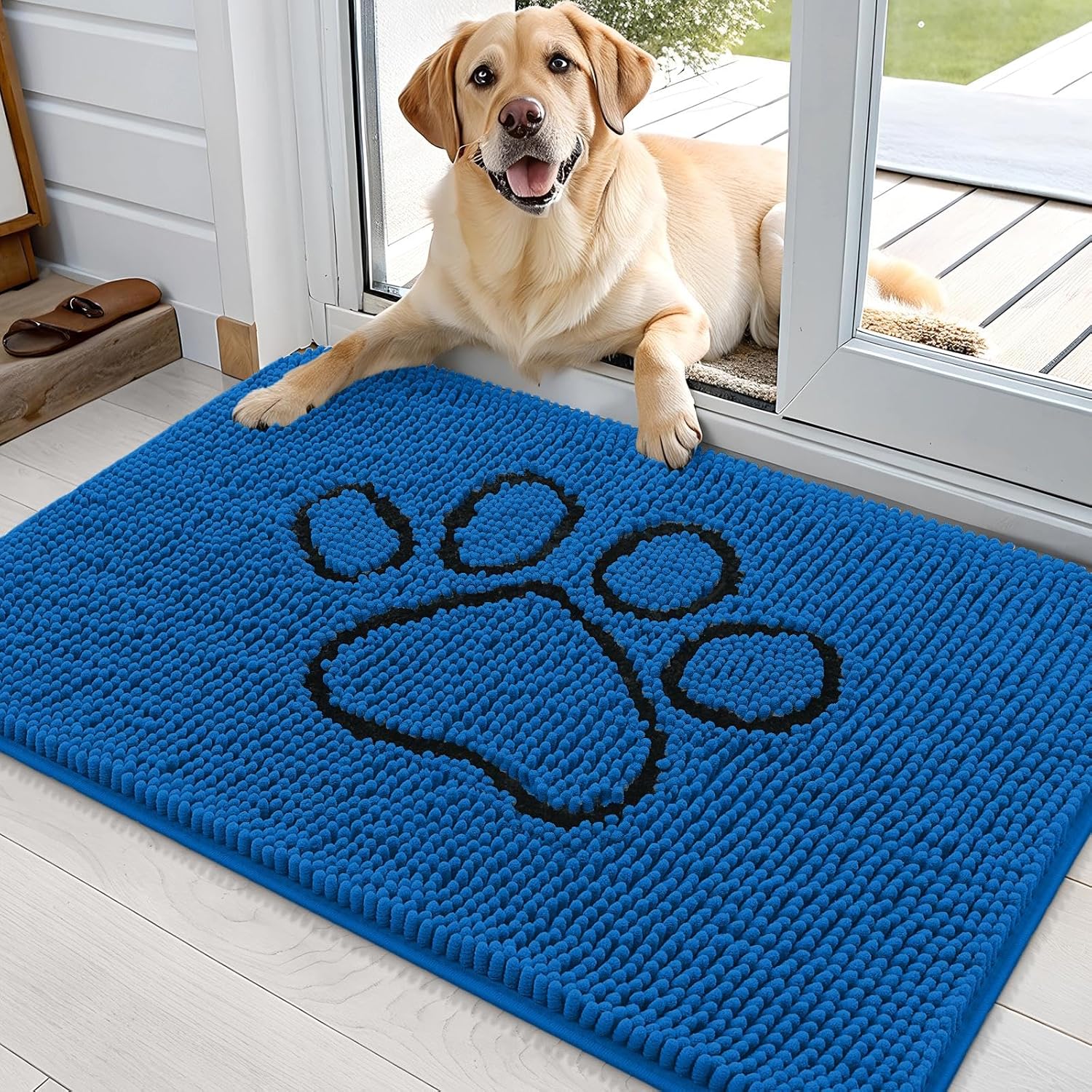 Detalle de OLANLY Dog Door Mat for Muddy Paws (36x24) with Paw Print Design