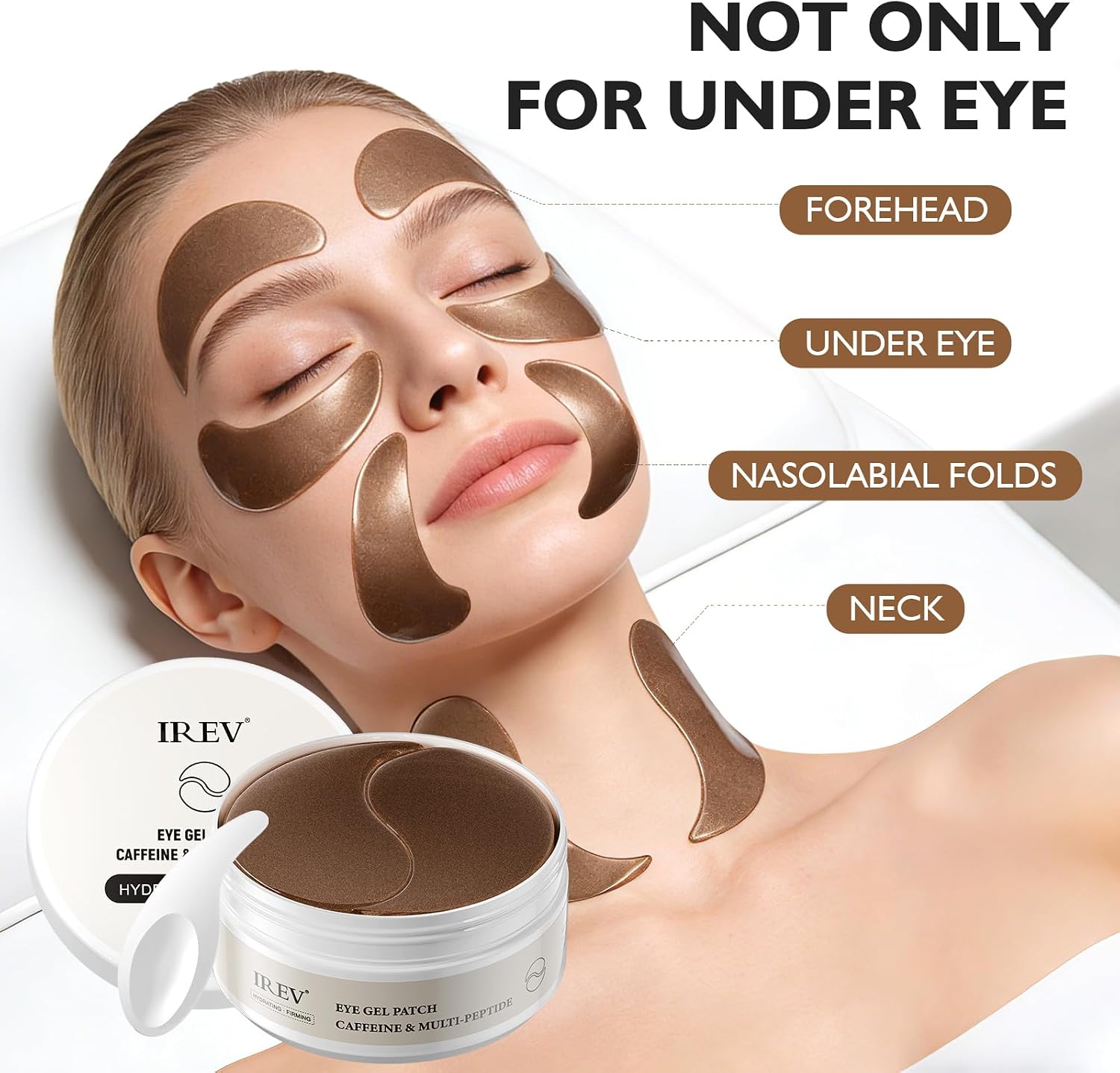 Detalle 1 de IREV Caffeine & Peptides Hydrogel Eye Patches, 30 Pairs with Niacinamide
