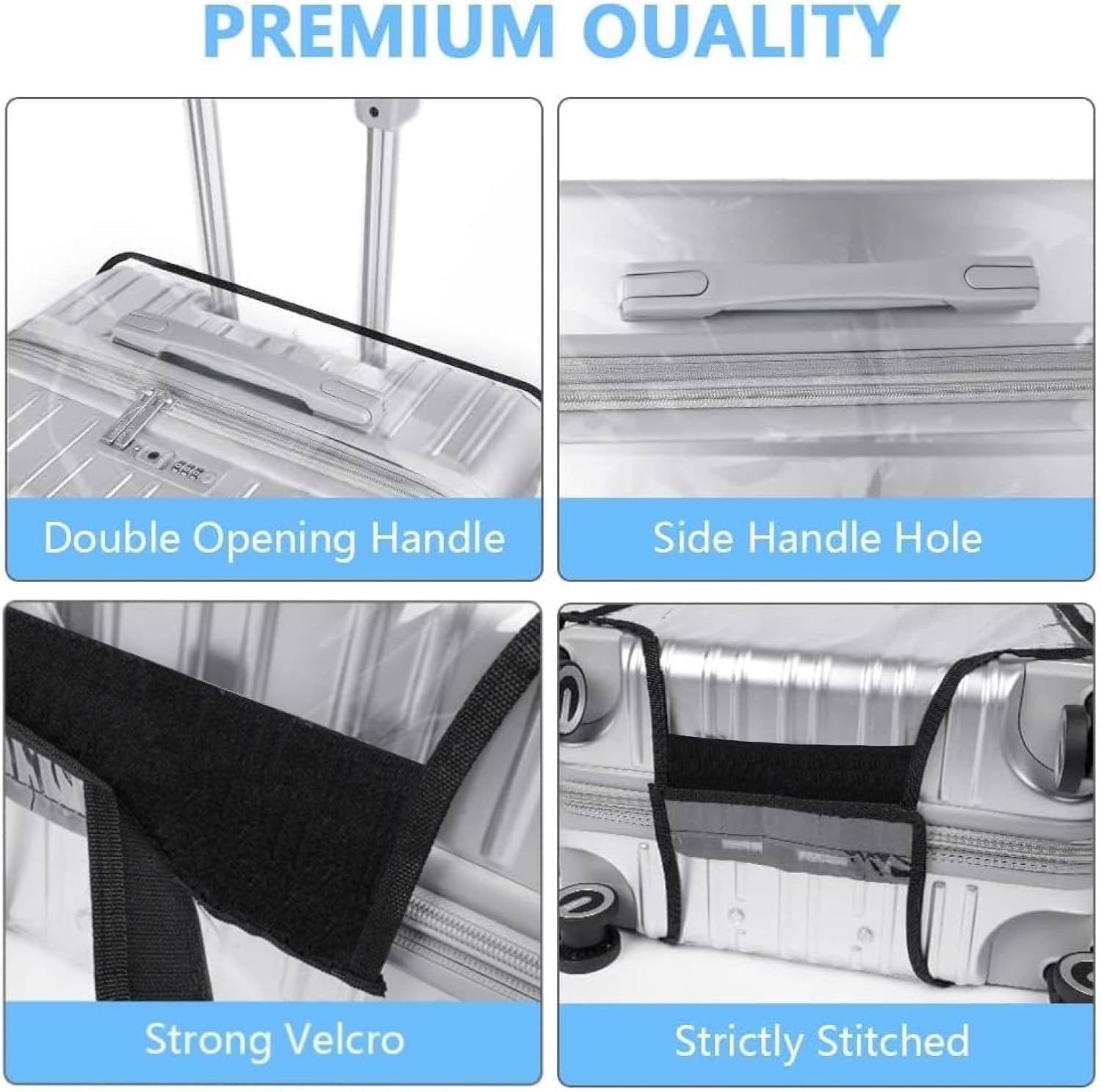 Detalle 2 de Housse de valise Flintronic en PVC transparent avec sangle et élastique