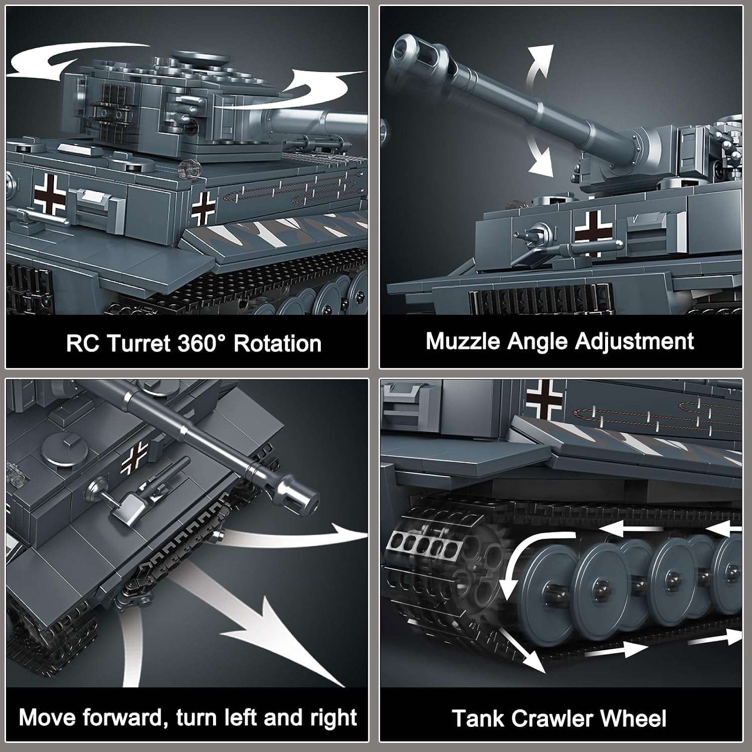 Thumbnail 3 de Mould King 20014 Tiger-Panzer Ferngesteuert Bausatz (800+) 🧱