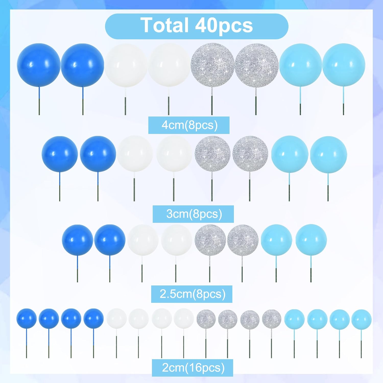 Thumbnail 1 de RIBBOOO 40-piece foam cake toppers for parties 🎂