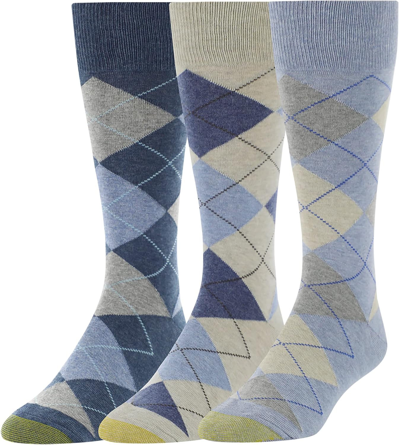 Detalle de GOLDTOE Men's Argyle Dress Socks, 3-Pair Pack