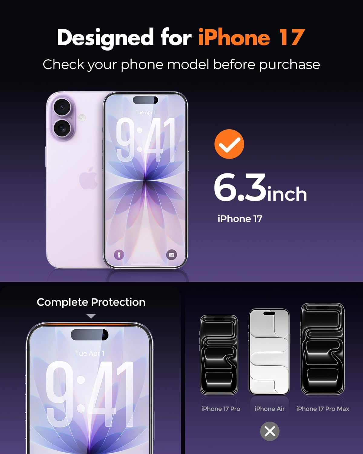 Detalle 2 de UNBREAKcable 3-Pack Tempered Glass Screen Protector for iPhone 6.3-inch (Easy Installation Frame, 9H, HD Clear)
