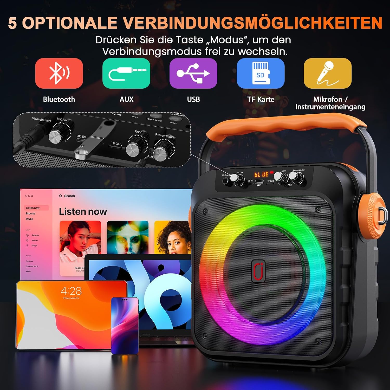 Thumbnail 3 de JYX Karaoke Maschine mit 2 Mikrofonen
