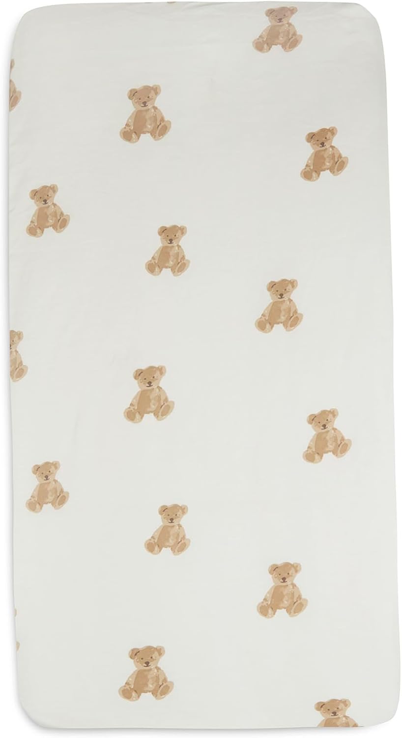 Thumbnail 1 de Jollein Drap-housse Motif Ours en Peluche Blanc 60 x 120 cm