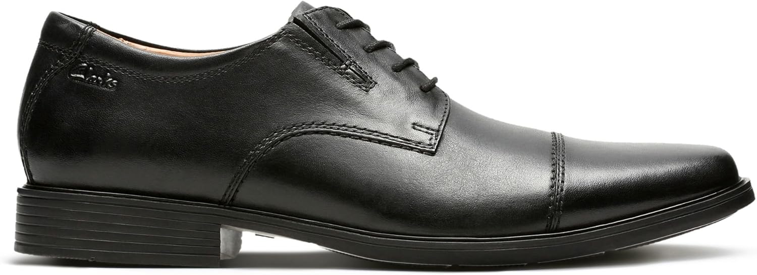 Thumbnail 2 de Clarks Tilden Cap en cuir noir souple, pointure 39,5