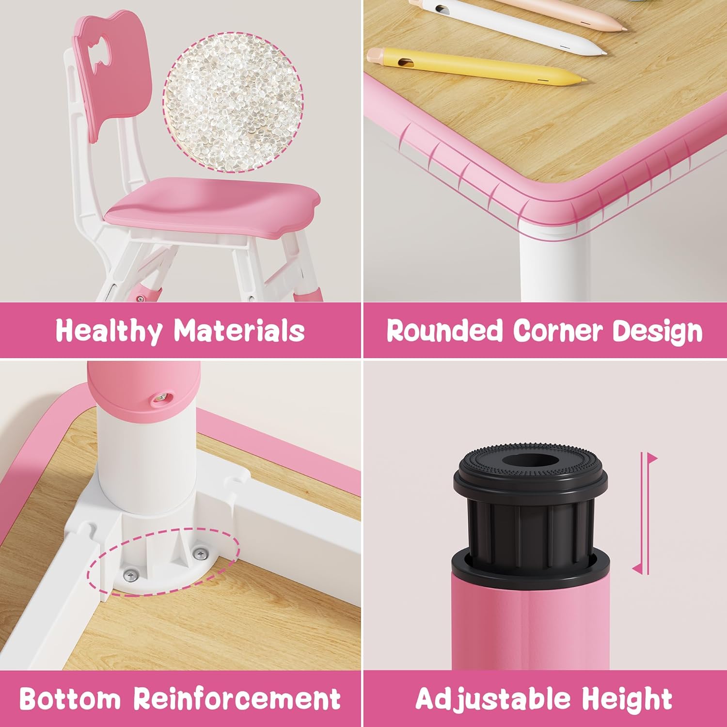 Detalle 1 de Brelley Adjustable Kids' Table and Chair Set 31.5" L x 23.6" W