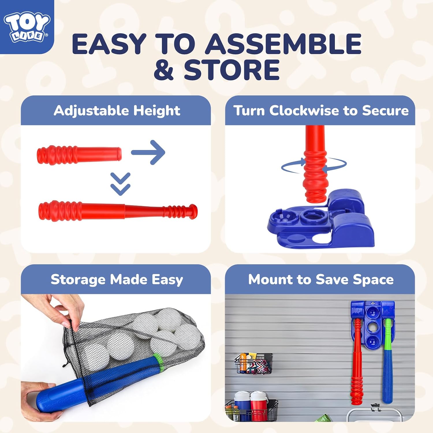Detalle 2 de TOY Life Tee Ball Set for Kids 3-5 & 5-8: Bat, Tee, Glove & 6 Balls