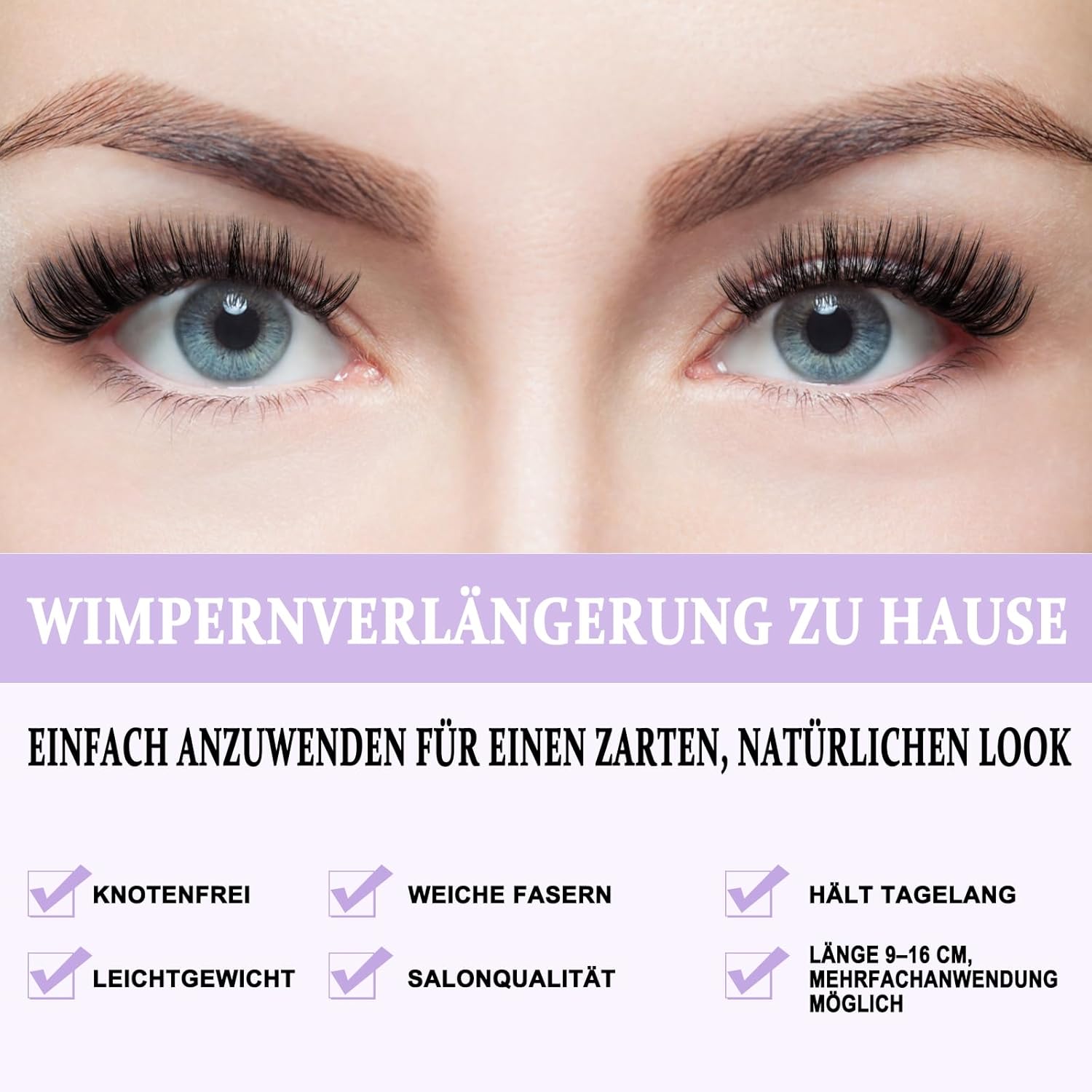Thumbnail 4 de B&Q Einzelne Wimpern – 280 Stück 40D+50D Mix für DIY Wimpernverlängerung (8–16 Mix)