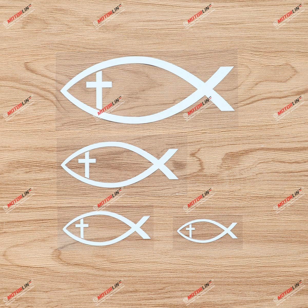 Ichthys vinyl car decal, 4-pack