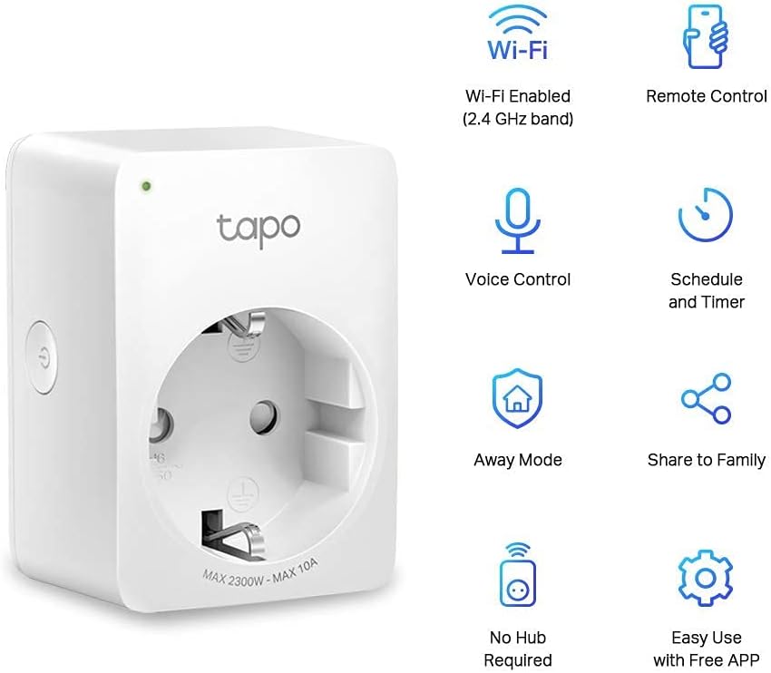 Detalle de Tapo P100 2er-Pack: WLAN-Smart-Steckdosen für Alexa/Google Home mit Fernzugriff