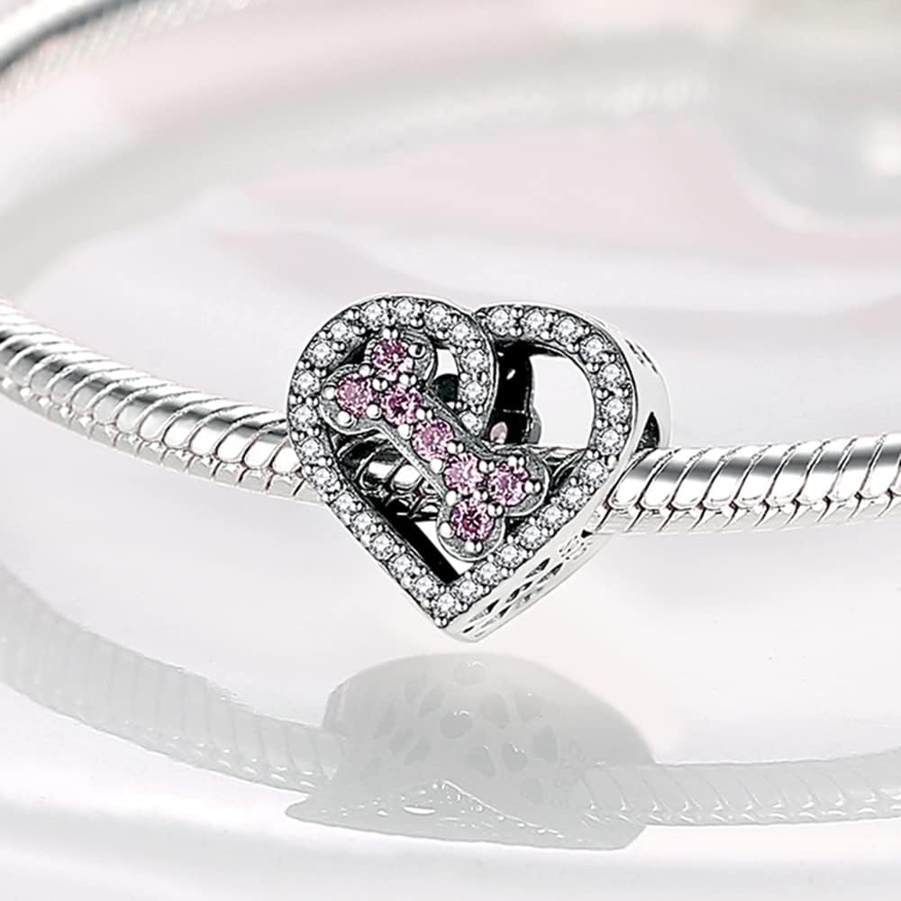 Detalle de KUNVONIC Charm Anhänger Damen aus 925 Sterling Silber für Armband & Halskette (kompatibel mit europäischen Charms)