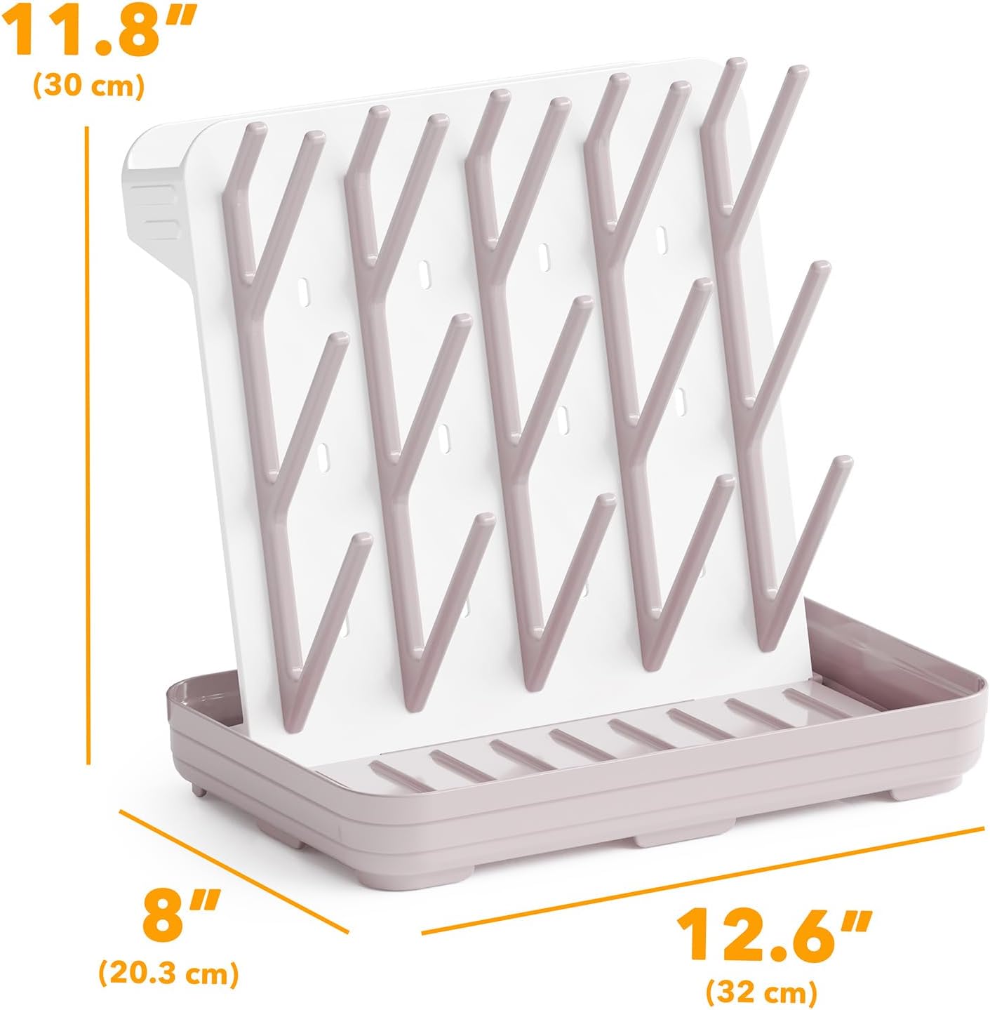 Thumbnail 3 de SpaceAid Abtropfgestell für Babyflaschen mit 20 Haken – platzsparender, vertikaler Flaschenhalter (Weiß & Taupe)