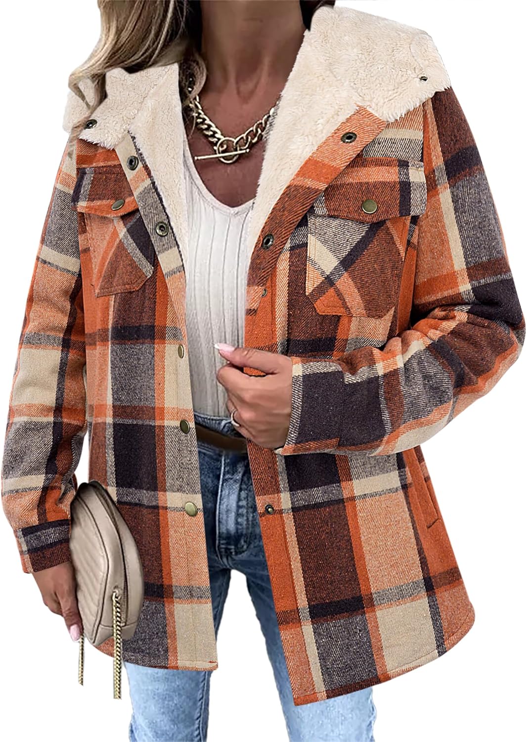 Thumbnail 6 de Zeagoo Women's Plaid Fleece Jacket
