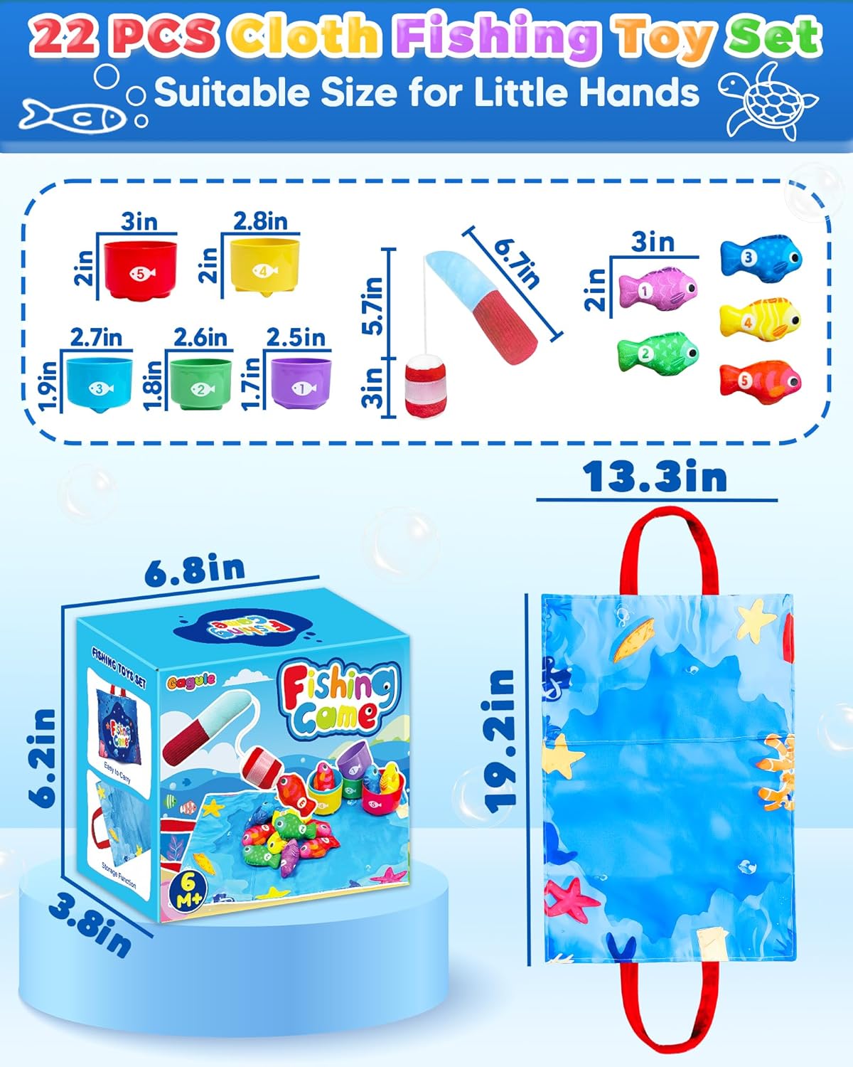 Thumbnail 5 de Gagule Montessori Fishing Toy Set for 12–18 Months (22-Piece Toddler Fishing Game)